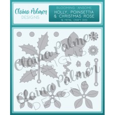 Blooming 'ansome Holly, Poinsettia & Christmas Rose Die Set