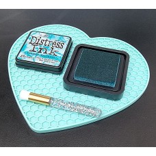 Heart shaped non-slip mat - Mint